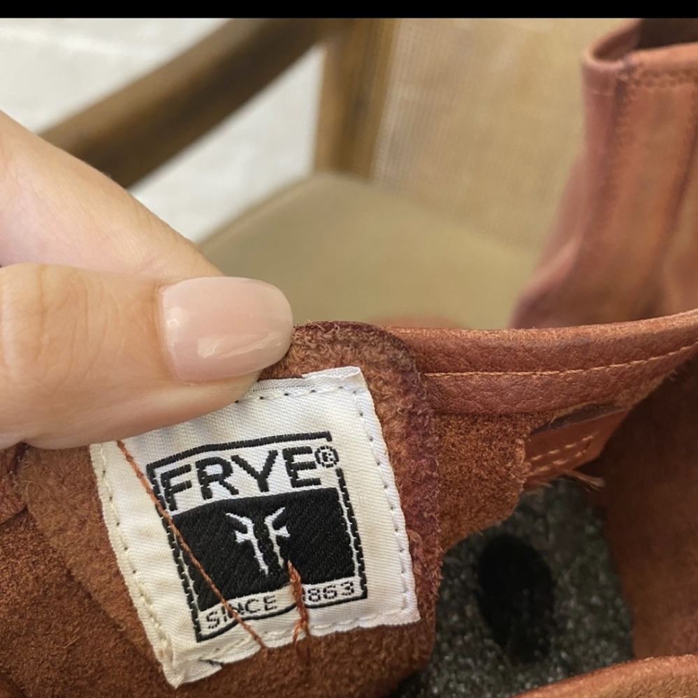 Frye || Veronica Shortie Harness Boots Mid Calf Burnt Rust Red - Picture 3 of 10